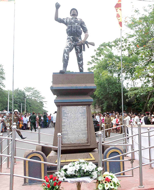 Floral tribute to Ranaviru Hasalaka Gamini’s memorial