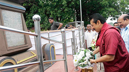 Floral tribute to Ranaviru Hasalaka Gamini’s memorial