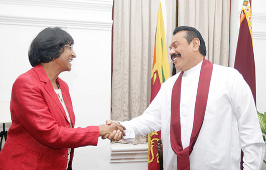 President Mahinda Rajapaksa met Navanethem "Navi" Pillay