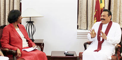 President Mahinda Rajapaksa met Navanethem "Navi" Pillay