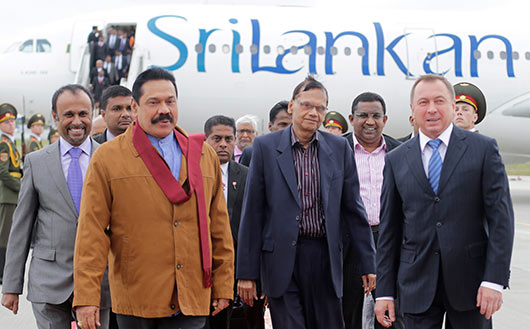 Sri Lanka President Mahinda Rajapaksa arrives in Belarus