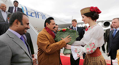 Sri Lanka President Mahinda Rajapaksa arrives in Belarus