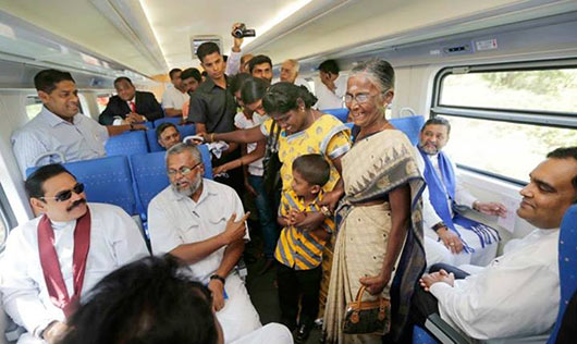 Sri Lanka President Mahinda Rajapaksa launched the 'Yal Devi' train service  that departed from Omanthai