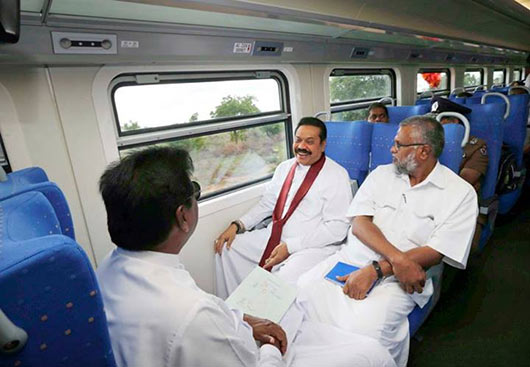 Sri Lanka President Mahinda Rajapaksa launched the 'Yal Devi' train service  that departed from Omanthai