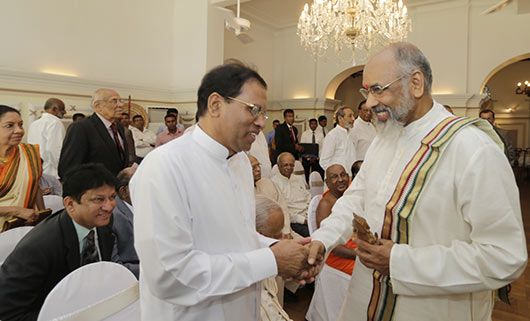 Northern Province CM C.V.Vigneswaran takes oath before President Rajapaksa