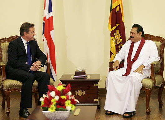 UK Prime Minister Meets Sri Lanka President Rajapaksa