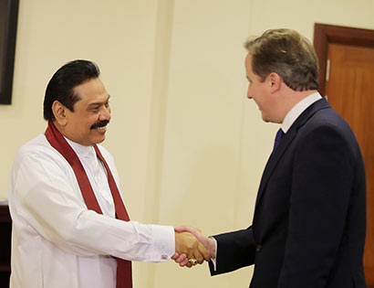 UK Prime Minister Meets Sri Lanka President Rajapaksa