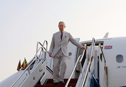 Prince Charles arrives in Sri Lanka