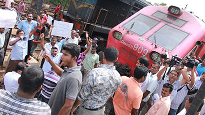 Protest Vs Callum Macrae Anuradhapura Railway Station