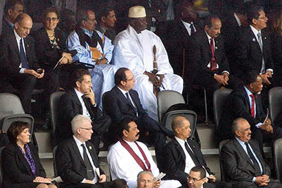 President Mahinda Rajapaksa attends memorial service for Nelson Mandela