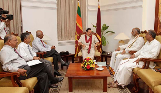 Chief Minister Wigneswaran meets President Rajapaksa