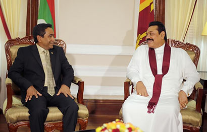 Maldivian President Abdulla Yameen Abdul Gayoom met Sri Lanka President Mahinda Rajapaksa
