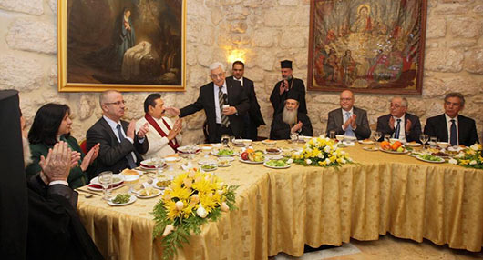 Sri Lanka President Mahinda Rajapaksa and First Lady Visit Church of the Nativity