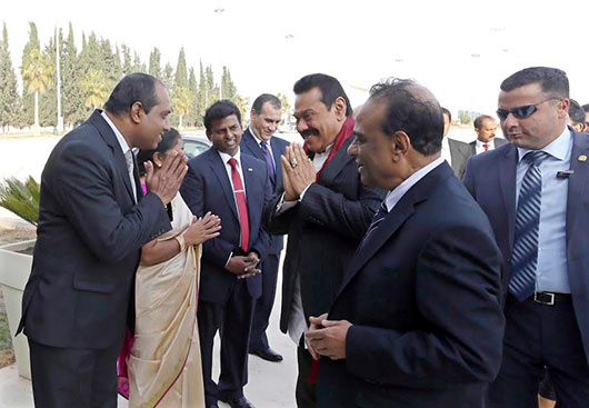Sri Lanka President Mahinda Rajapaksa arrives in Jordan