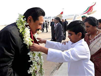 Sri Lanka President Mahinda Rajapaksa arrives in Jordan