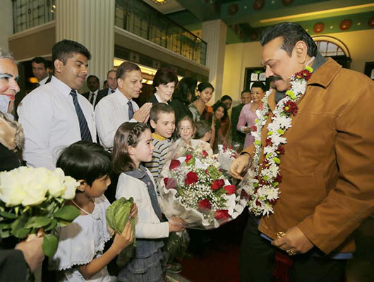 Sri Lanka President Mahinda Rajapaksa arrives in Israel