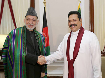 President Mahinda Rajapaksa and Afghanistan President Hamid Karzai