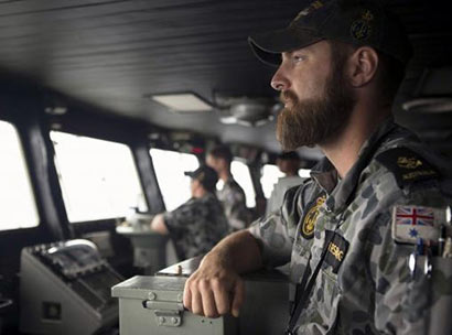 Leading seaman Luke Horsburgh at Australian Navy ship