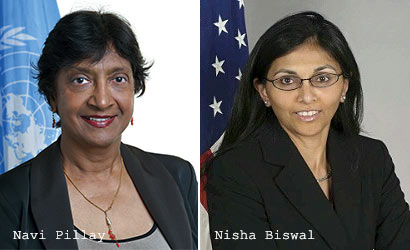 Navi Pillay and Nisha Biswal