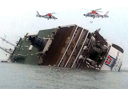 Ferry with 476 people sinking off South Korea