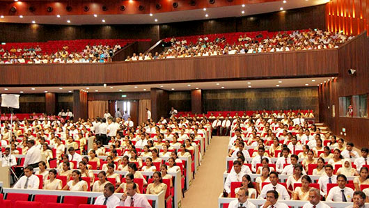 Handing over of letters of appointment to Banking Assistants newly recruited to the People’s Bank at the BMICH in Colombo by President Mahinda Rajapaksa