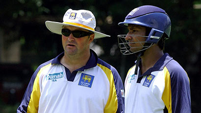 Paul Farbrace with Sangakkara