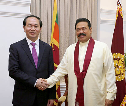 Vietnamese Minister of Public Security Prof. Gen Tran Dai Quang called on President Mahinda Rajapaksa at Temple Trees