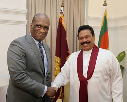 Dr John W. Ashe, President of the United Nations General Assembly met Sri Lanka President Mahinda Rajapaksa