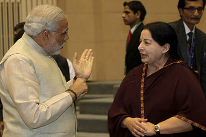 Narendra Modi with Jayalalitha