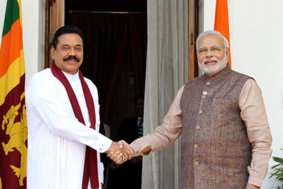 Sri Lanka President Mahinda Rajapaksa and Indian Prime Minister Narendra Modi Meet in New Delhi