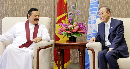 Sri Lanka President holds discussions with UN Secretary-General Banki Moon