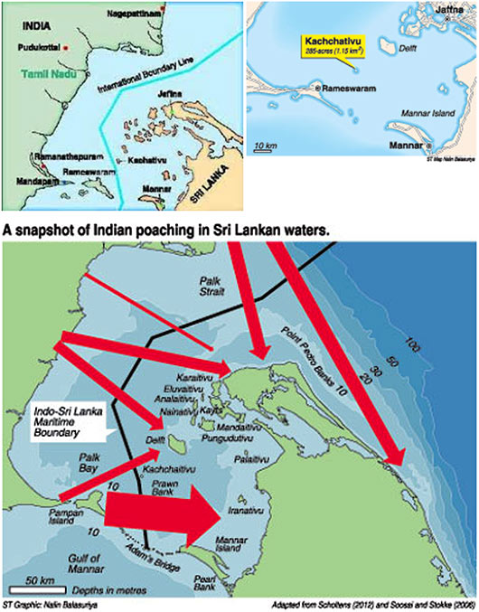 India Sri Lanka Sea Borders Map