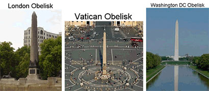 London Obelisk - Vatican Obelisk - Washington DC Obelisk