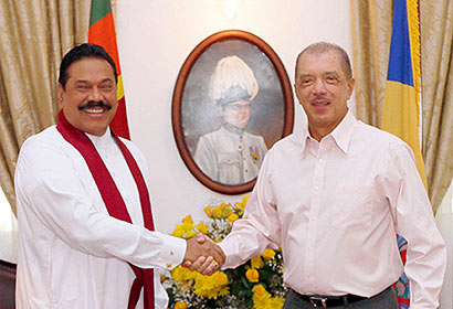 President Mahinda Rajapaksa and Seychelles President James Michel 