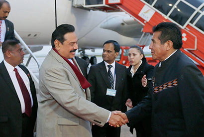 President Mahinda Rajapaksa Arrives in Bolivia