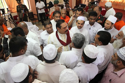 President Mahinda Rajapaksa visited the Aluthgama and Beruwala areas