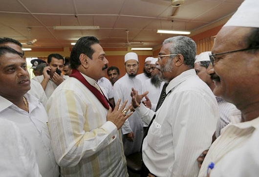 President Mahinda Rajapaksa visited the Aluthgama and Beruwala areas