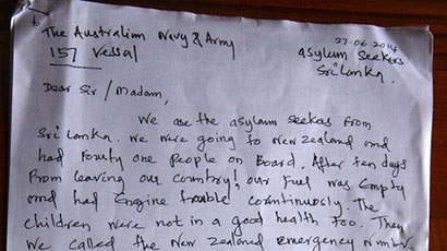 Sri Lanka asylum seekers letter