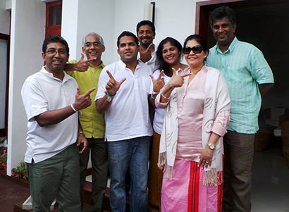 Harin Fernando with UNP MPs