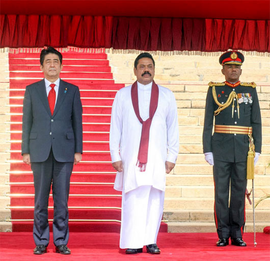 Japanese Prime Minister Shinzo Abe arrived in Sri Lanka