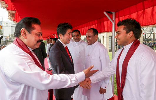 Japanese Prime Minister Shinzo Abe arrived in Sri Lanka