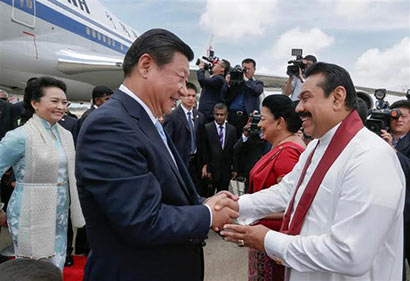 President Rajapaksa welcomes President of China Xi Jinping