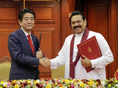 President Mahinda Rajapaksa and Prime Minister Shinzo Abe