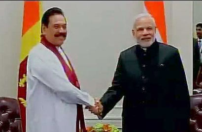 President Mahinda Rajapaksa with Prime Minister Narendra Modi