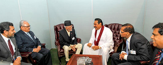 Sri Lanka President Mahinda President Rajapaksa holds bilateral talks at UN Headquarters