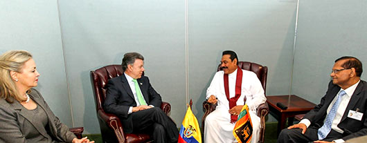 Sri Lanka President Mahinda President Rajapaksa holds bilateral talks at UN Headquarters