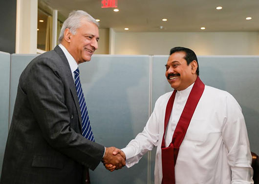 Sri Lanka President Mahinda President Rajapaksa holds bilateral talks at UN Headquarters