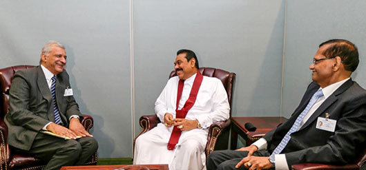 Sri Lanka President Mahinda President Rajapaksa holds bilateral talks at UN Headquarters