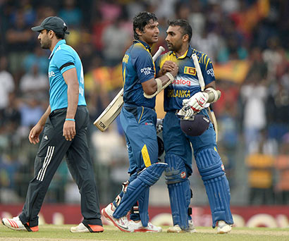 Kumar Sangakkara with Mahela Jayawardena