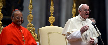 Cardinal Malcolm Ranjith and Pope Francis